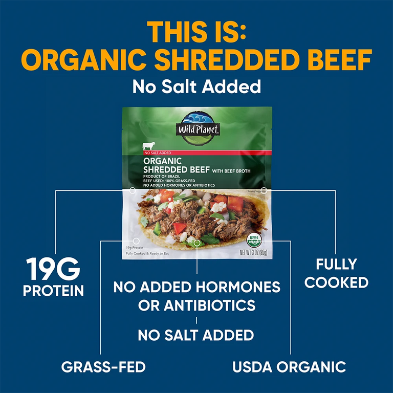 Organic Shredded Beef (NO SALT)
