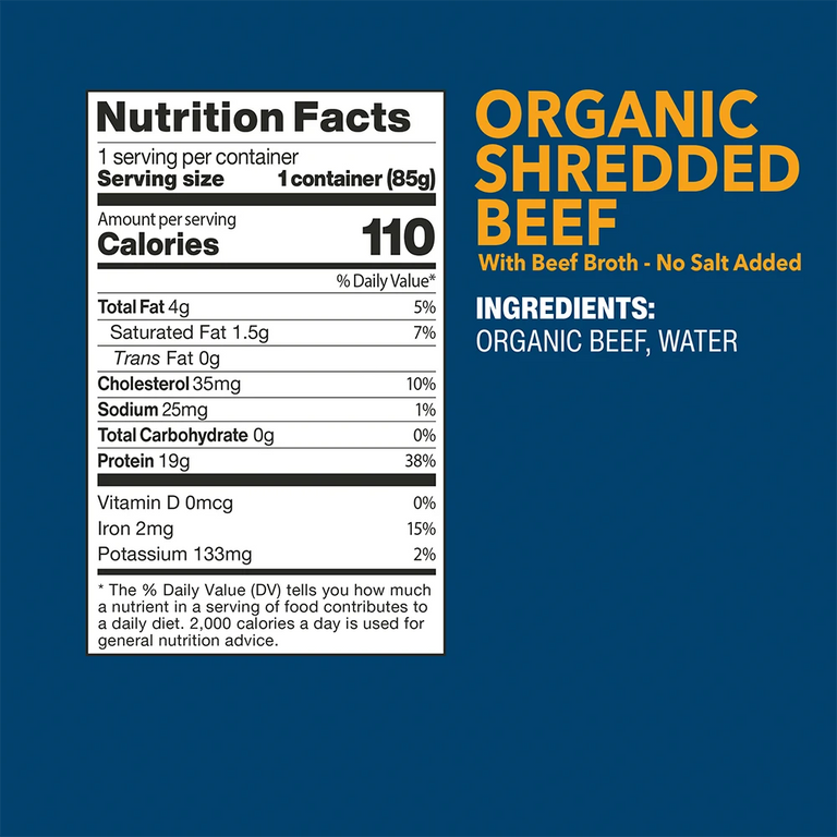 Organic Shredded Beef (NO SALT)