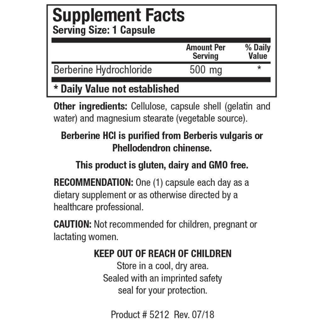 Berberine HCl (Blood Sugar, Weight, Cholesterol)