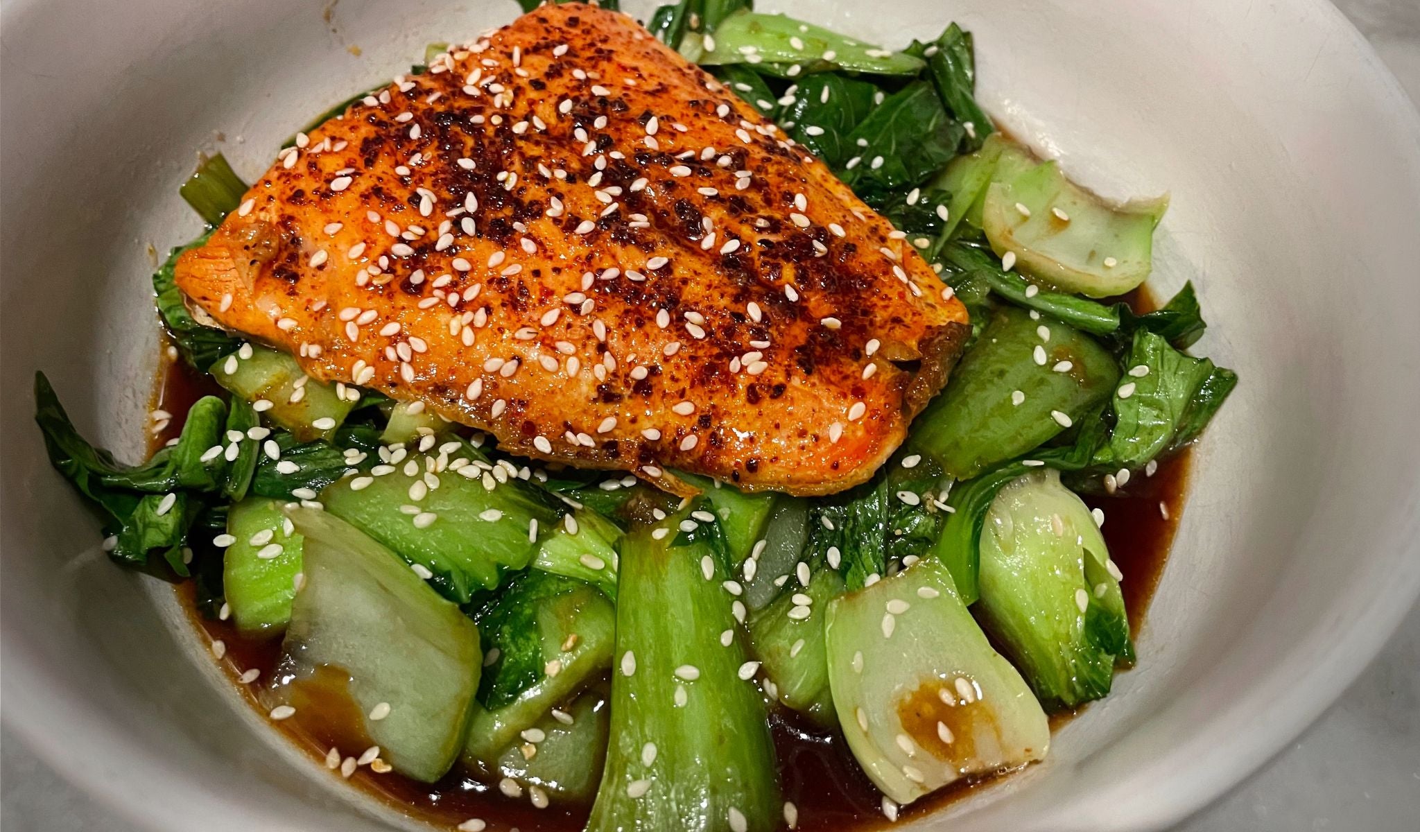 Salmon Over Bok Choy