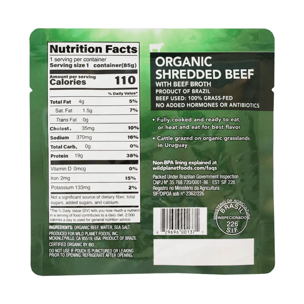 Organic Shredded Beef