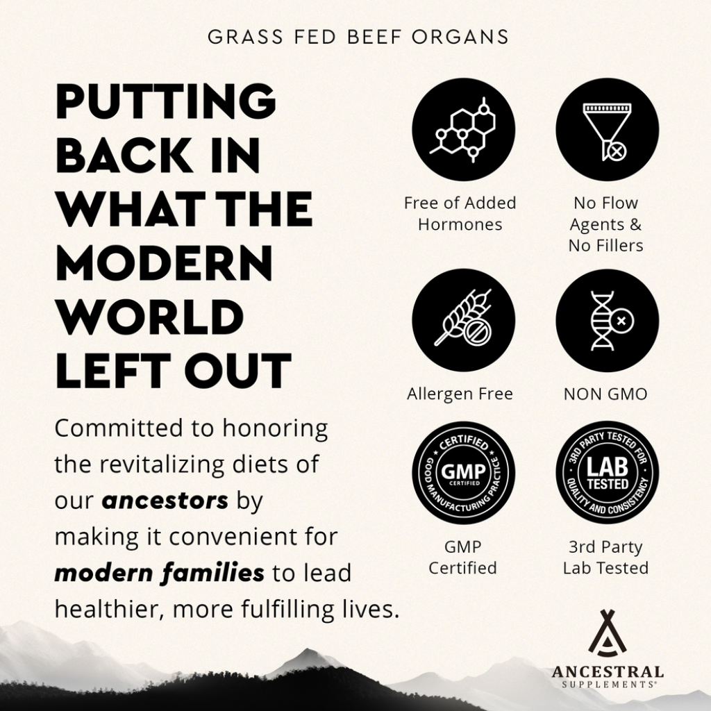 Ancestral Grass Fed Desiccated Beef Organs